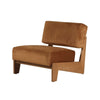 Cid Joy 30 Inch Accent Chair, Low Profile, Camel Brown Velvet, Wood Frame By Casagear Home