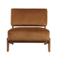 Cid Joy 30 Inch Accent Chair Low Profile Camel Brown Velvet Wood Frame By Casagear Home BM317557