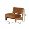 Cid Joy 30 Inch Accent Chair Low Profile Camel Brown Velvet Wood Frame By Casagear Home BM317557