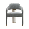 Cid Sima 25 Inch Dining Armchair Gray Polyester Stainless Steel Legs By Casagear Home BM317563