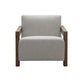 Cid Sen 29 Inch Accent Chair Beige Polyester Brown Wood Legs and Armrests By Casagear Home BM317568