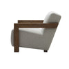 Cid Sen 29 Inch Accent Chair Beige Polyester Brown Wood Legs and Armrests By Casagear Home BM317568