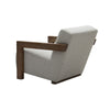 Cid Sen 29 Inch Accent Chair Beige Polyester Brown Wood Legs and Armrests By Casagear Home BM317568