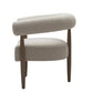 Cid Archie 32 Inch Accent Chair Beige Fabric Rounded Back Solid Wood By Casagear Home BM317569