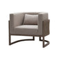 Cid Harry 33 Inch Accent Chair, Throw Pillow, Gray Fabric, Oak Wood, Rattan By Casagear Home