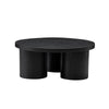 Cid Smith 36 Inch Coffee Table Round Top and Legs Black Solid Oak Wood By Casagear Home BM317573