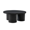 Cid Smith 36 Inch Coffee Table Round Top and Legs Black Solid Oak Wood By Casagear Home BM317573