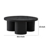 Cid Smith 36 Inch Coffee Table Round Top and Legs Black Solid Oak Wood By Casagear Home BM317573