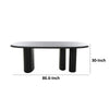 Cid Sami 87 Inch Dining Table Triple Pedestal Legs Black Solid Wood Frame By Casagear Home BM317575