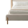 Cid Ellie Queen Size Bed Ivory Polyester Upholstery Solid Rubberwood By Casagear Home BM317578