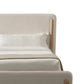 Cid Ellie King Size Bed Ivory Polyester Upholstery Solid Rubberwood By Casagear Home BM317579