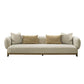 Reno Tira 102 Inch Sofa Beige Polyester 4 Accent Pillows Solid Wood By Casagear Home BM317581