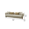 Reno Tira 102 Inch Sofa Beige Polyester 4 Accent Pillows Solid Wood By Casagear Home BM317581