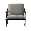 Cid Vina 28 Inch Accent Chair Gray Polyester Cushions Black Metal Frame By Casagear Home BM317584