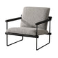 Cid Vina 28 Inch Accent Chair Gray Polyester Cushions Black Metal Frame By Casagear Home BM317584