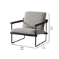 Cid Vina 28 Inch Accent Chair Gray Polyester Cushions Black Metal Frame By Casagear Home BM317584