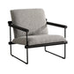 Cid Vina 28 Inch Accent Chair, Gray Polyester, Cushions, Black Metal Frame By Casagear Home