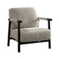 Cid Bali 28 Inch Accent Chair, Gray Polyester, Cushions, Black Metal, Wood By Casagear Home