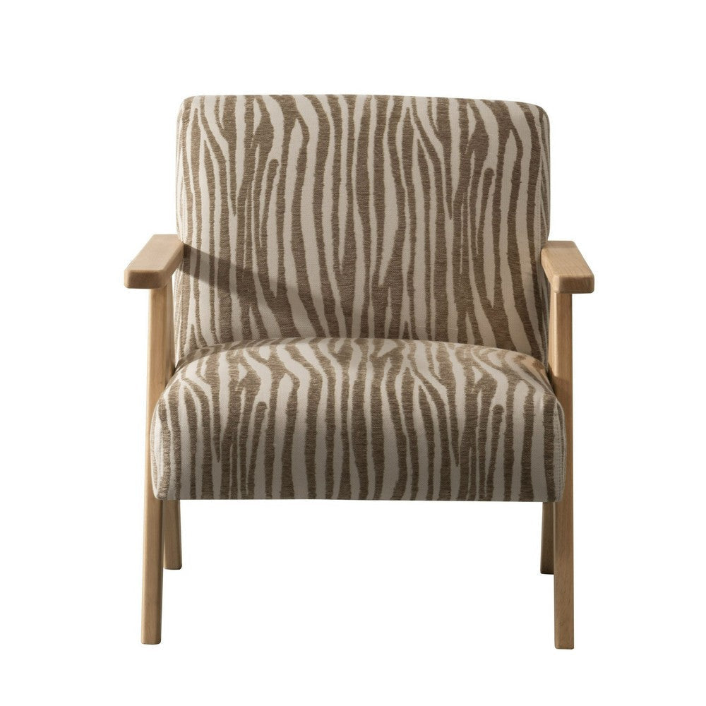 Cid Kaya 30 Inch Accent Chair Beige Polyester Foam Cushions Rubberwood By Casagear Home BM317587