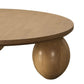 Cid Nysa 48 Inch Coffee Table Round Brown Solid Rubberwood 3 Oval Legs By Casagear Home BM317589