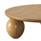 Cid Nysa 48 Inch Coffee Table Round Brown Solid Rubberwood 3 Oval Legs By Casagear Home BM317589