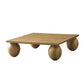 Cid Nysa 48 Inch Coffee Table, Square, Brown Solid Rubberwood, 4 Oval Legs By Casagear Home