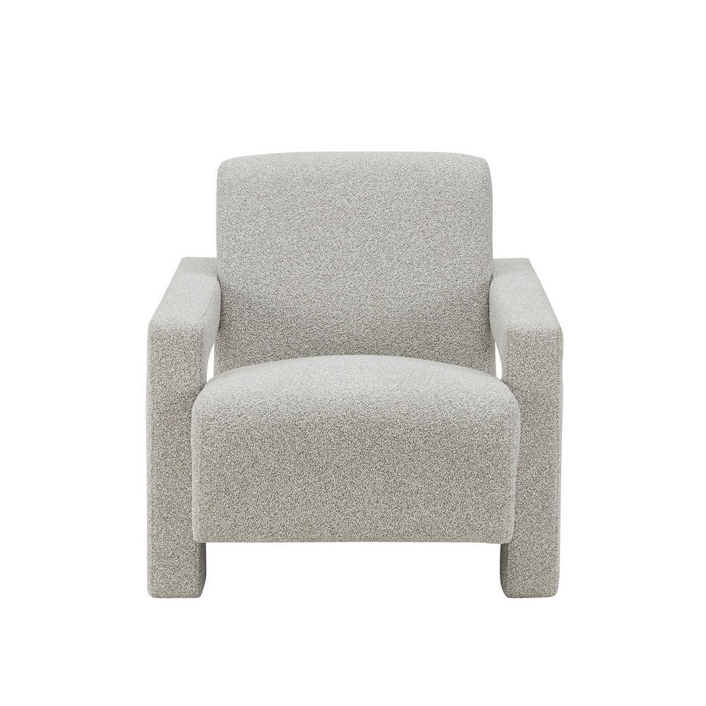 Cid Lily 28 Inch Accent Chair Light Gray Polyester Foam Cushions Wood By Casagear Home BM317595