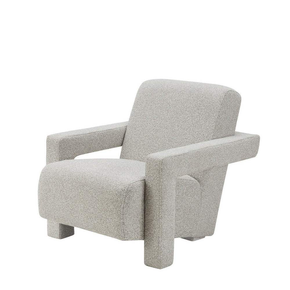 Cid Lily 28 Inch Accent Chair, Light Gray Polyester, Foam Cushions, Wood By Casagear Home