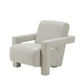 Cid Lily 28 Inch Accent Chair, Foam Cushioned Plush Beige Polyester Fabric By Casagear Home