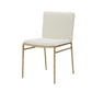 Cid Abby 19 Inch Side Dining Chair, Off White, Brass Gold Finished Legs By Casagear Home