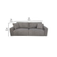 Reno Lorie 95 Inch Sofa Gray Polyester 2 Pillows Low Profile Black Legs By Casagear Home BM317598