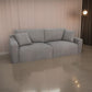 Reno Lorie 95 Inch Sofa Gray Polyester 2 Pillows Low Profile Black Legs By Casagear Home BM317598