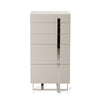 Cid Vili 47 Inch Tall Dresser Chest 5 Drawers Gray High Gloss Wood Steel By Casagear Home BM317601