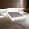 Nira King Size Platform Bed 2 Nightstands White Faux Leather Upholstery By Casagear Home BM317604