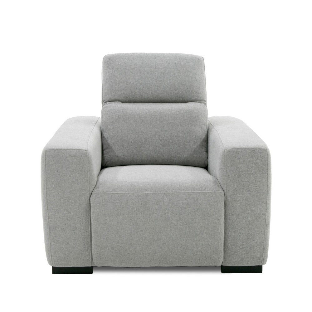 Reno Tori Power Recliner Chair Gray Polyester Black Low Profile Legs By Casagear Home BM317608