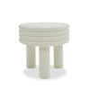 Cid Finley 20 Inch Side End Table, Round Tiered Design, White Gloss Wood By Casagear Home