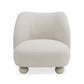 Reno Loy 31 Inch Accent Chair White Polyester Modern Round Legs By Casagear Home BM317611