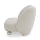 Reno Loy 31 Inch Accent Chair White Polyester Modern Round Legs By Casagear Home BM317611