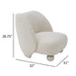 Reno Loy 31 Inch Accent Chair White Polyester Modern Round Legs By Casagear Home BM317611