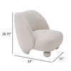 Reno Loy 31 Inch Accent Chair White Polyester Modern Round Legs By Casagear Home BM317611