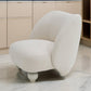 Reno Loy 31 Inch Accent Chair White Polyester Modern Round Legs By Casagear Home BM317611