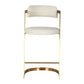 Cid Sandra Counter Height Stool Chair Beige Pleather Gold Steel Frame By Casagear Home BM317613