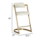 Cid Sandra Counter Height Stool Chair Beige Pleather Gold Steel Frame By Casagear Home BM317613