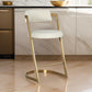 Cid Sandra Counter Height Stool Chair Beige Pleather Gold Steel Frame By Casagear Home BM317613