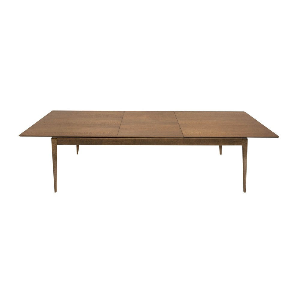 Cid Tiara 96-127 Inch Extendable Dining Table Rectangular Brown Oak Wood By Casagear Home BM317616