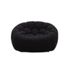 Reno Ola 48 Inch Accent Chair Tufted Cushions Round Black Teddy Fabric By Casagear Home BM317619