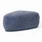 Reno Kini 44 Inch Ottoman, River Rock Shape, Blue Polyester, Wood Frame By Casagear Home