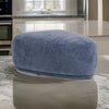 Reno Kini 44 Inch Ottoman River Rock Shape Blue Polyester Wood Frame By Casagear Home BM317621