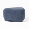 Reno Kini 26 Inch Ottoman River Rock Shape Blue Polyester Wood Frame By Casagear Home BM317622