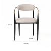 Cid Hita 23 Inch Dining Chair Light Gray Polyester Black Iron Legs Gold By Casagear Home BM317627